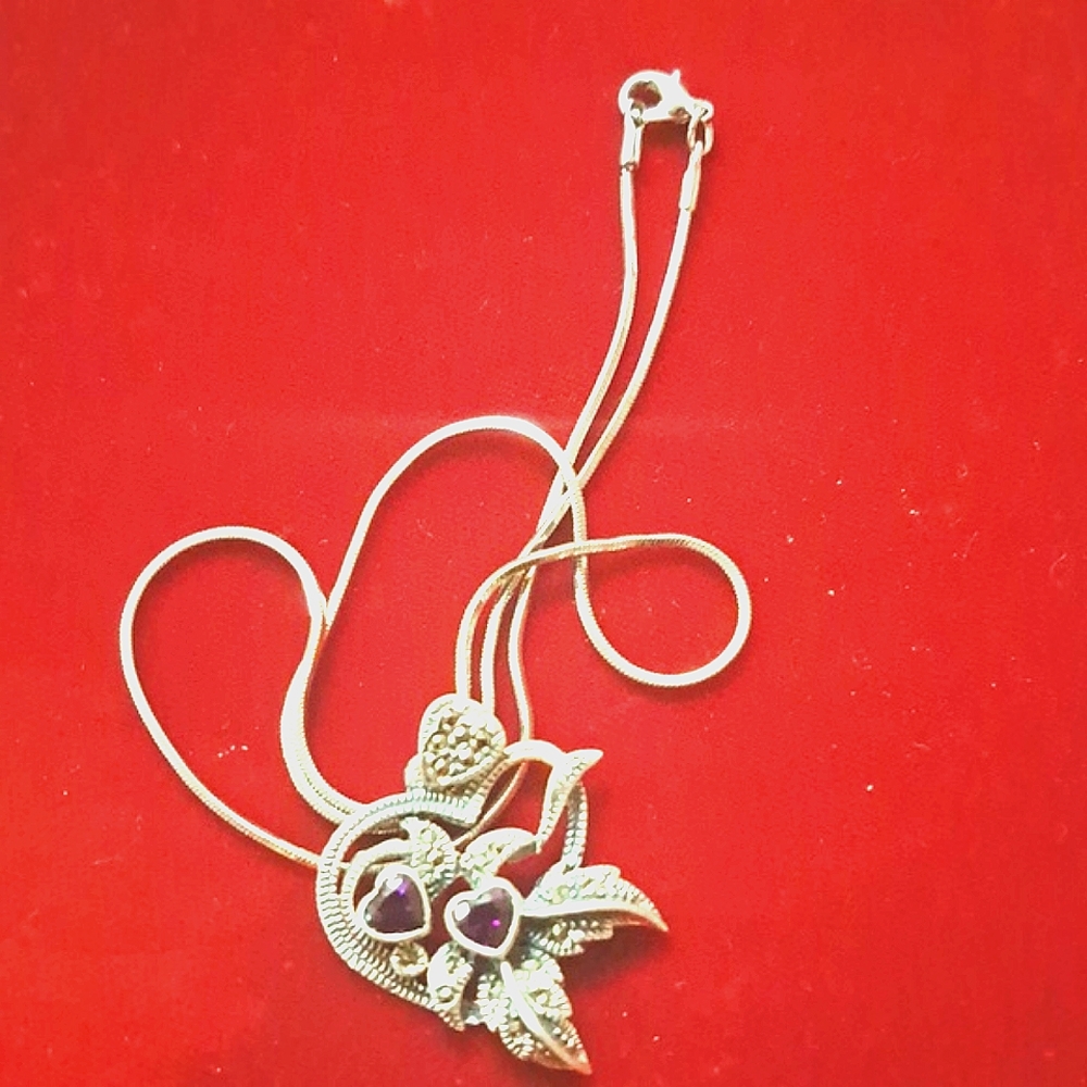 Vintage Sterling Silver and Amethyst Necklace